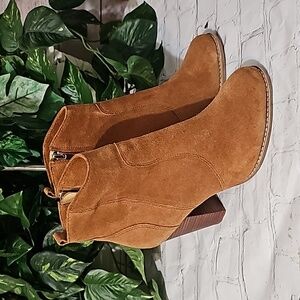 Joie Suede Dalton Stacked Heel Boots 7